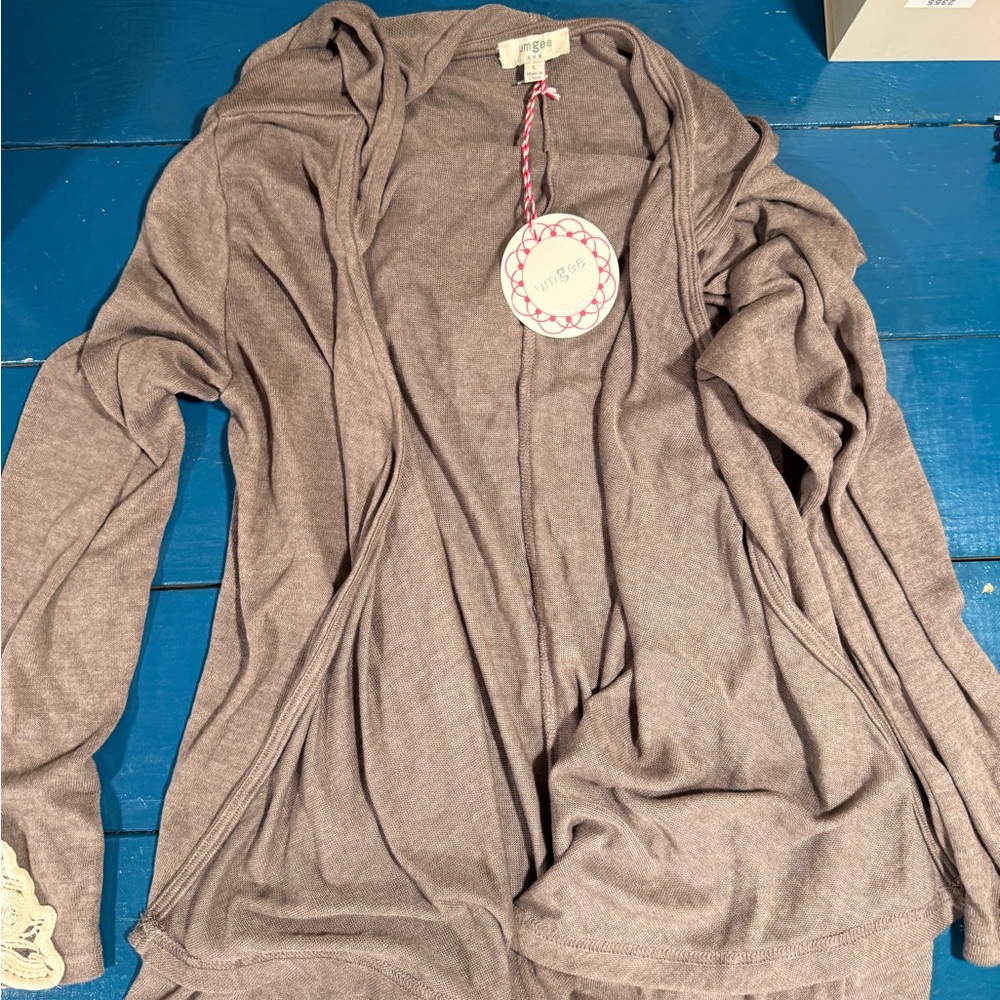 Umgee Hooded cardigan size large nwt